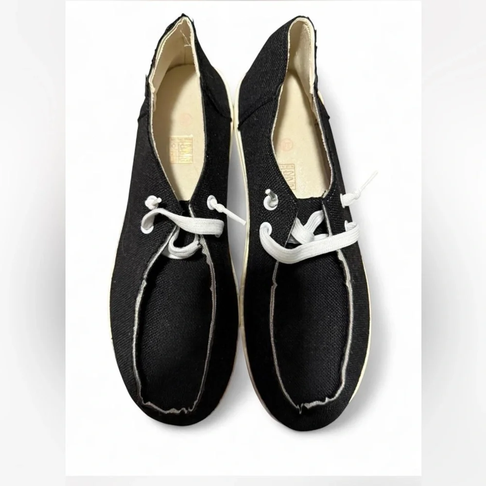 black canvas slip-on shoes women’s size 8